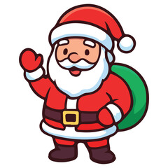 Modern Christmas Santa Claus Illustration