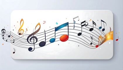Abstract musical notes graphic on white background