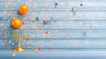 Festive visualization with Hanukkah elements, suitable for branding or educational materials