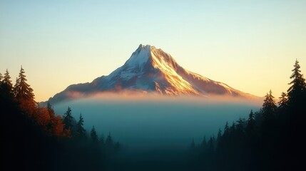 Adventure visualization with mountain scene, suitable for branding or inspirational content