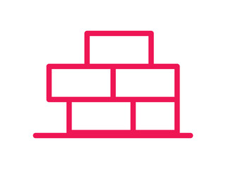 Simple Outline of a Brick Wall in Minimalist Graphic Design Style