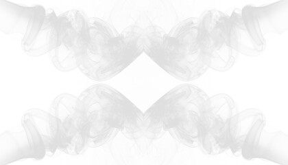Obraz premium PNG of white smoke creating mirrored spiral accents on sides, symmetrical vapor swirl, airy haze design, abstract smoky element for decorative overlay and graphic use