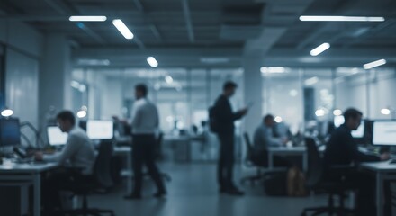 Blurred office workers