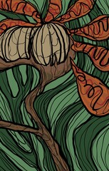 Minimal abstract image for printing. Picture for modern interiors. The picture is painted by hand on a tablet. © neurostructure