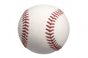 Rotating baseball ball on transparent background, ideal for sports-related projects, websites, and digital designs