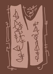 Minimal abstract image for printing. Picture for modern interiors. The picture is painted by hand on a tablet. © neurostructure