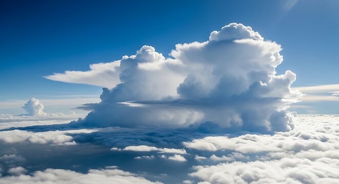 Massive Cumulonimbus Cloud Formation Above the Atmosphere.