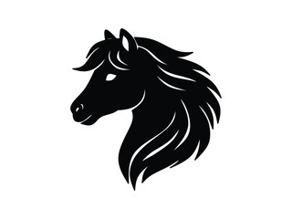 silhouette vector illustration of a pony head isolated on white background 