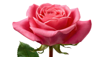 Rose's Intimate Bloom: A vibrant close-up of a single pink rose, its petals gracefully unfurling to reveal a delicate, intricate heart, capturing its fragrant beauty.