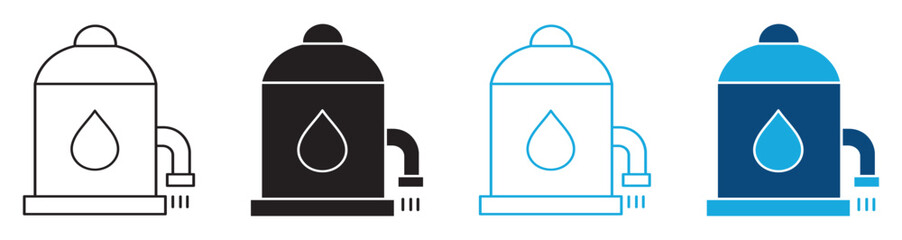 Sewerage tank icon set , vector illustration .