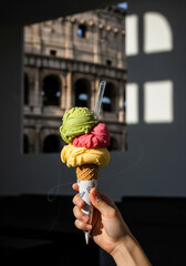 Gelato at the Colosseum