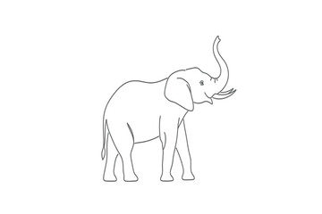 Fototapeta premium Line art elephant icon
