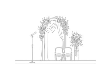 Line drawing illustration of dumbbells with hexagonal weights on a white background