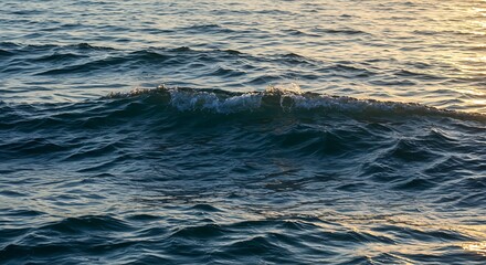 Ocean waves at sunset
