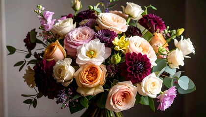 A vibrant bouquet of colorful flowers