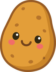 Kawaii Cartoon Illustration of a Smiling Potato 