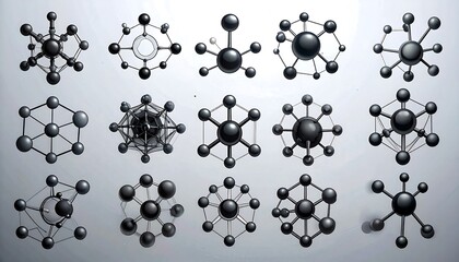 Abstract geometric shapes, molecule patterns