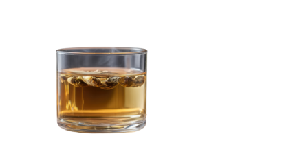 Whiskey Delight: A crystal clear glass of golden whiskey, filled with an inviting amber liquid. The image captures the spirit of relaxation, perfect for a moment of quiet reflection.
