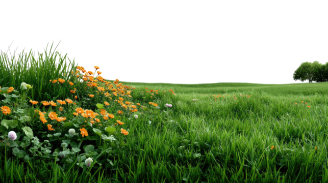 Blossoming Meadow: A picturesque scene showcasing lush, vibrant greenery, and the gentle touch of nature.