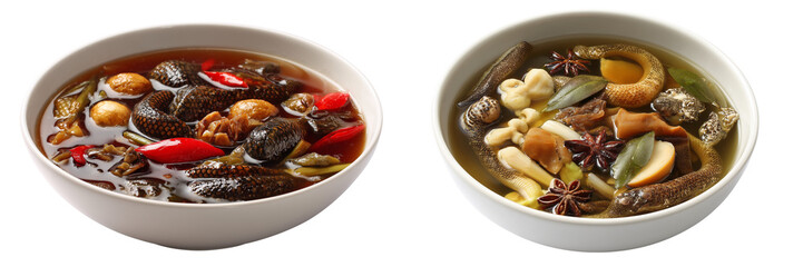 Set of a Snake soup isolated on transparent background.