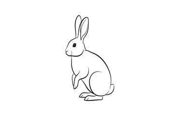 Obraz premium Line art rabbit icon
