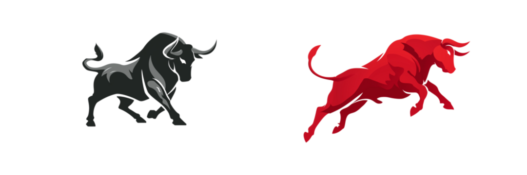  Set of a bull icon isolated on transparent background. - Powered by Adobe