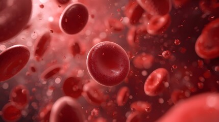 World Thrombosis Day. Horizontal banner. Blood cells. Close-up. Medical template. Blood diseases, artery and vein disease, donation concept. Free space for text