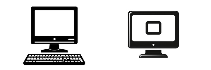 Set of a computer icon isolated on transparent background. 