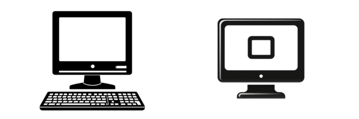 Set of a computer icon isolated on transparent background. 