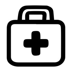 Obraz premium A black and white medical bag with a cross on it. The bag is designed to be used by medical professionals