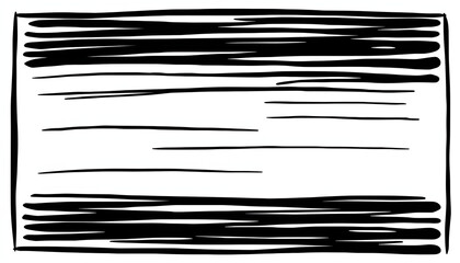 Cross-hatched black rectangle isolated on transparent background. White tone