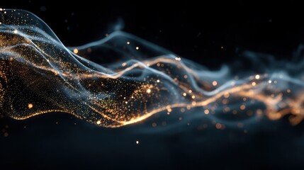 Abstract golden particles