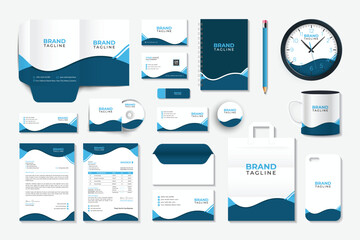 Modern corporate branding and identity design elements for a professional business