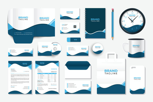 Modern corporate branding and identity design elements for a professional business - Powered by Adobe