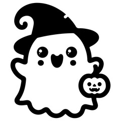 cute halloween ghost silhouette