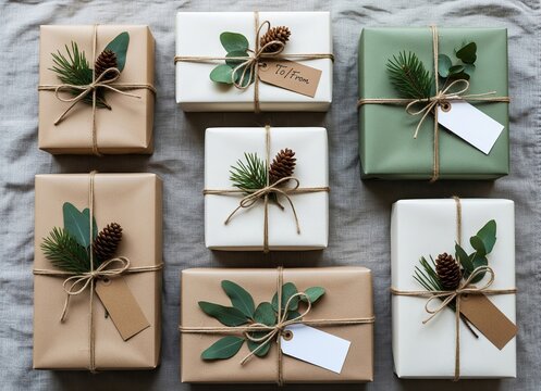 Beautifully Wrapped Gifts with Natural Accents for Any Occasion