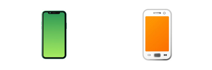 Set of a mobile icon isolated on transparent background.