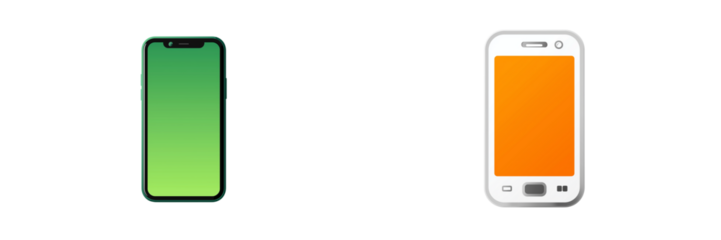 Set of a mobile icon isolated on transparent background.