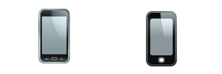  Set of a mobile icon isolated on transparent background.