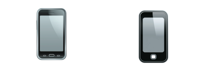  Set of a mobile icon isolated on transparent background.