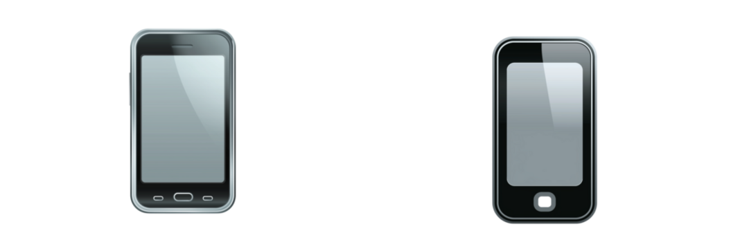  Set of a mobile icon isolated on transparent background.