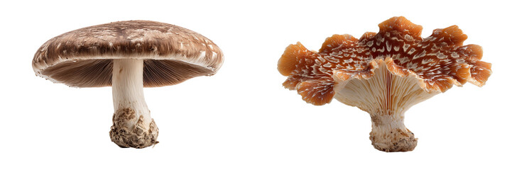 Set of a mushroom isolated on transparent background.