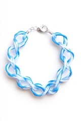 Obraz premium Cyberpunk AI mesh necklace with neon blue highlights and futuristic metallic structure design