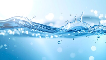 A close-up perspective features transparent liquid with upward movement.