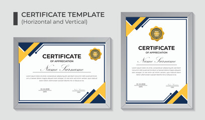 Two professional certificate templates with decorative borders and seals for awards and recognition