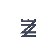 Obraz premium Abstract letter Z with crown line logo design. Creative minimalist logotype icon symbol.