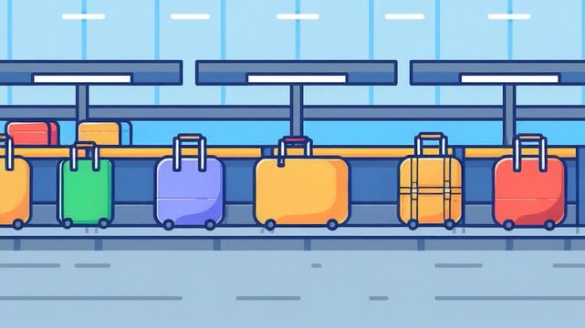 A row of luggage sitting on the floor, various shapes and sizes