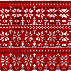 Seamless Knitted Christmas Pattern Background, Christmas Background