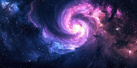 Twilight of the cosmos captured in a swirling, radiant nebula with countless stars