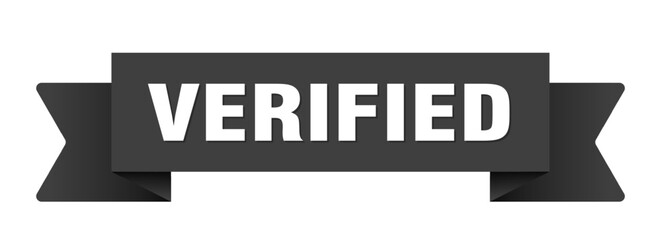 verified ribbon isolated on transparent background. verified ribbon